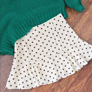 Altar'd State Cream/Brown Polka Dots Skort